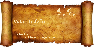 Voki Irén névjegykártya